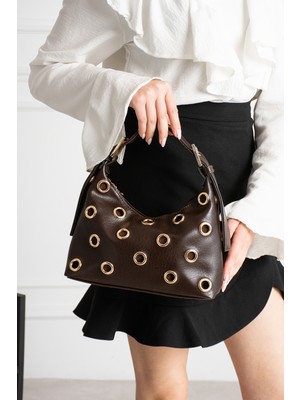 Valu Accessorize Kadın Zımba Detaylı Omuz ve El Çantası Eva