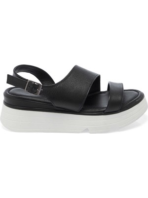 Tergan Siyah Hakiki Deri Kadın Sandalet - K25Y1SN67881-A23