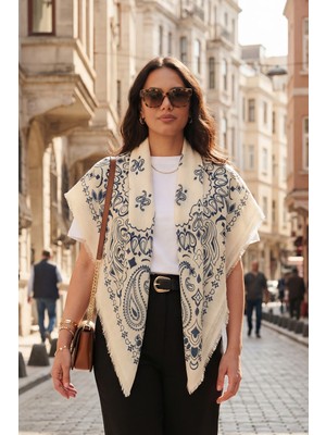 Lela Pamuklu 110 x 110 cm Desenli Şal Bayan Şal 6941400