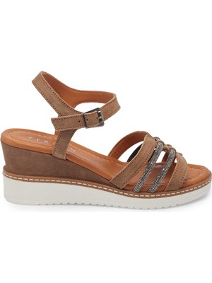 Tergan Gri Hakiki Süet Deri Kadın Sandalet - K25Y1SN67869-C11