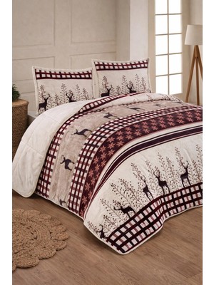 Premium Çift Kişilik Çift Taraflı Yorgan Seti 220X240 cm Yastık Kılıflı 50X70 cm