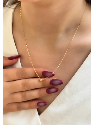 14 Ayar Altın Dorika Toplu Aynalı Zincir Kolye