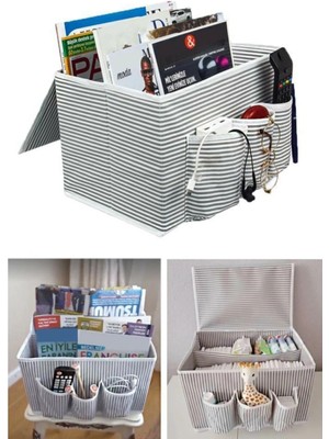 Kullanışlı Başucu Düzenleyici Çok Amaçlı Düzenleyici Organizer Hurç Kutu (2 Adet)