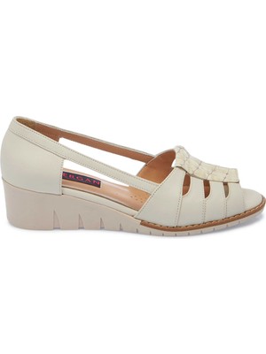 Tergan Bej Hakiki Deri Kadın Dolgu Topuklu Ayakkabı - K25Y1AY67906-A25