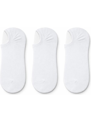 QUALITY WALKING 3'lü Unisex Pamuklu Dikişsiz Babet Çorap Silikon Topuklu Çıkmayan Kayma Yapmayan