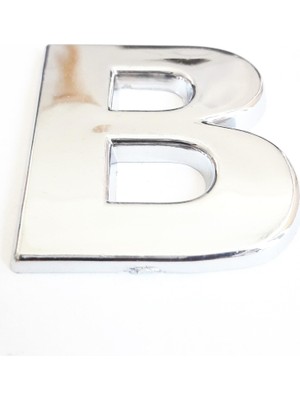 Cemax B Harfi  3,75 cm Krom Yapışkanlı