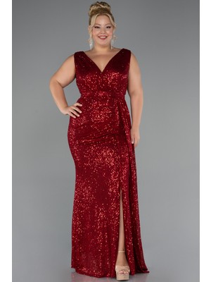 Kolsuz Uzun Pullu Büyük Beden Abiye ABU3194