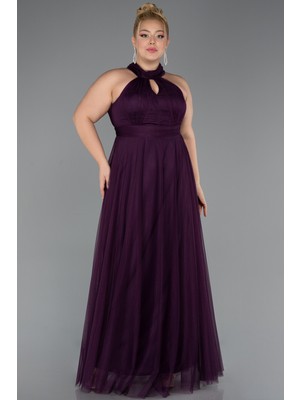 Halter Yaka Uzun Büyük Beden Abiye ABU3253