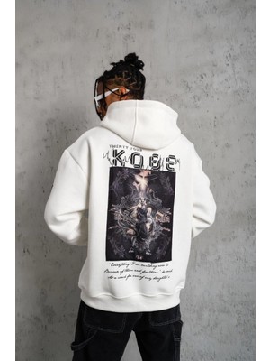 Velmora Fashion Baskılı Kapüşonlu Sweat - Beyaz -