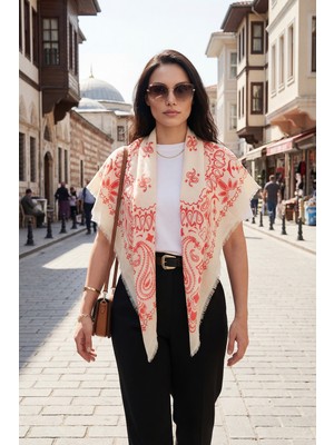 Lela Pamuklu 110 x 110 cm Desenli Şal Bayan Şal 6941400