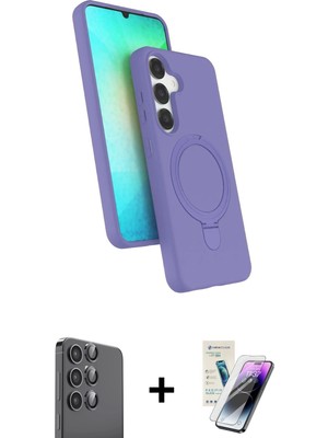 Cepte Toptan Galaxy S25 Iz Işık Koleksiyonu - Şeffaf Pasifik Cam Ekran Koruyucu + Siyah Raze Metal Kamera Lens