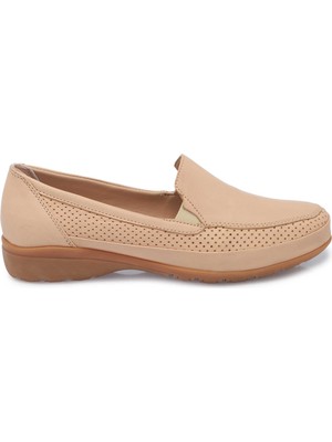 Tergan Nude Hakiki Deri Kadın Casual Ayakkabı - K25I1AY67895-Q0C