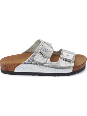 Tergan Lame Hakiki Deri Kadın Terlik - K25Y1TR67999-L9L