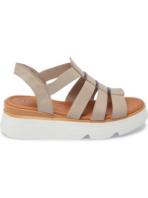 Tergan Bej Hakiki Deri Kadın Sandalet - K25Y1SN67870-Q5Q