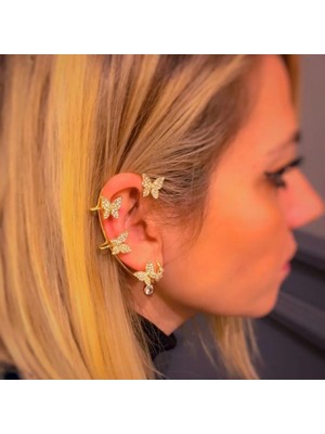 Merve Takı Kelebek Gold Kulak Aksesuarı (Sağ Kulak Için)