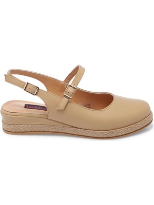 Tergan Nude Hakiki Deri Kadın Babet - K25Y1AY67907-Q0C