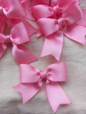 Madamera Pembe Grogren Fiyonk Kurdele 2 cm 50 Adet, Hediye Paketleme, Süsleme Için Fiyonk Kurdele