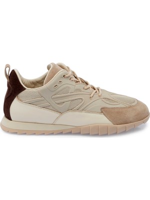 Tergan Krem Deri - Tekstil Kadın Sneaker - K25I1AY67899-U6P