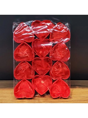 Kırmızı Kalpli Tül Kese