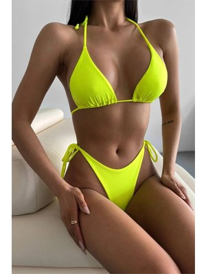 Coccolarsi Brazilian Kesim Neon Sarı Renk Yüksek Bel Bikini