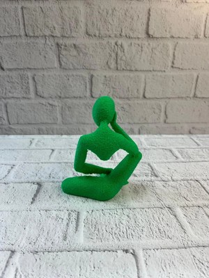 Uslucan Alışveriş Dekoratif Yeşil Insan Figürü Modern Masa ve Raf Süsü