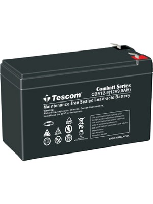 Tescom Combatt CBL12-9E 12V 9AH Tam Bakımsız Kuru Akü