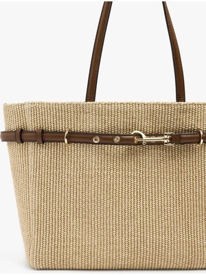 Parfois Kadın Hasır Desenli ve Kemer Detaylı Shopper Çanta