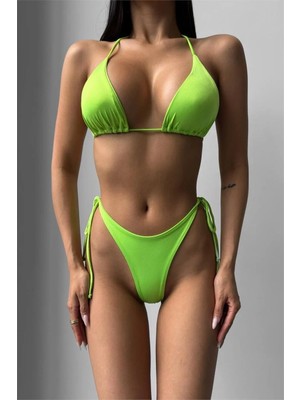 Coccolarsi Brazilian Kesim Neon Yeşil Renk Yüksek Bel Bikini