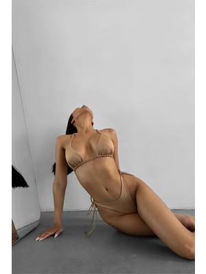 Coccolarsi Brazilian Kesim Bej Renk Yüksek Bel Bikini