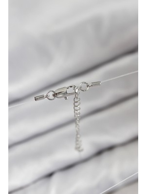 Misineli Kalp Model Gümüş Renk Hayalet Kolye - Lisinya