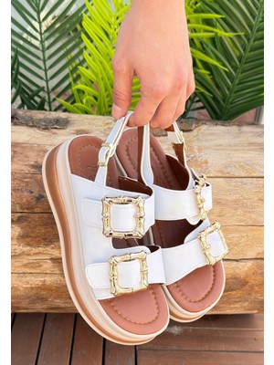 isiltikidsmoda Stan Beyaz Cilt Sandalet - Lisinya