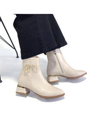 isiltikidsmoda Harly Bej Cilt Topuklu Bot - Lisinya