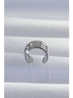 isiltikidsmoda Pirinç Gümüş Renk Yonca Earcuff Küpe - Lisinya