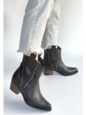 isiltikidsmoda Matin Siyah Cilt Topuklu Bot - Lisinya