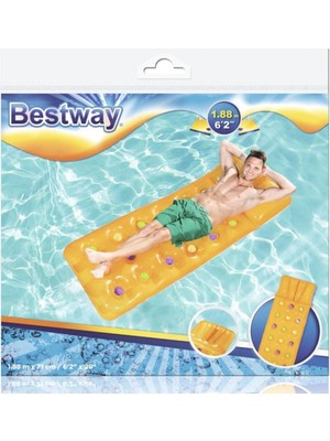 isiltikidsmoda Deniz Yatağı Dik Yastıklı Bardaklı Yatak 188X71 cm Bestway - 43014  (Lisinya)