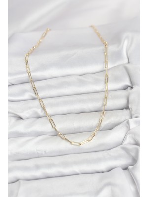 isiltikidsmoda cm 14K Gold Renk Pirinç Ataç Zincir Kadın Kolye - Lisinya