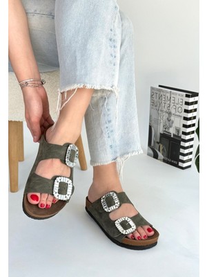 isiltikidsmoda Nool Yeşil Nubuk Terlik - Lisinya