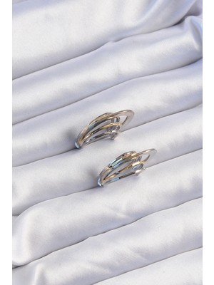 isiltikidsmoda Pirinç Gold Gümüş Renkli Düz Plaka Halka Küpe - Lisinya