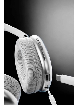 isiltikidsmoda P9 Air Max Kablosuz 5.0 Mikrofonlu Bluetooth Kulaklık Beyaz Yüksek Ses Kaliteli - Lisinya