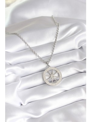 isiltikidsmoda 316L Çelik Gümüş Renk Zirkon Taşlı Rüya Kapanı Model Işeme Detay Kadın Kolye - Lisinya