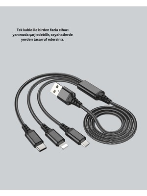 isiltikidsmoda 3’ü 1 Arada Hızlı Şarj Kablosu - Lisinya