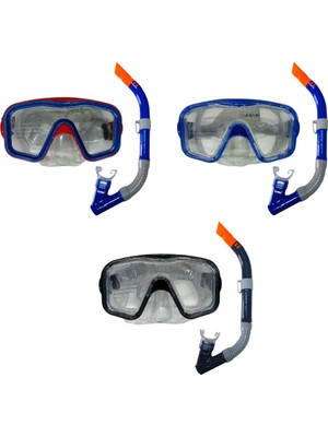 isiltikidsmoda Maske Şnorkel Safari Dalış Seti Tepered Cam - 2186A/113CSB  (Lisinya)