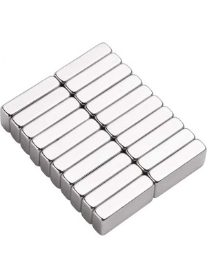 isiltikidsmoda 10 Adet 20X10X5 mm Neodyum Magnet N35 Güçlü Mıknatıs Köşeli ve Dayanıklı Nikel Kaplama ( Lisinya )