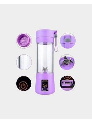 isiltikidsmoda Taşınabilir USB Şarjlı Mini Smoothie Blender 380ML Çelik Bıçaklı Portatif - Lisinya