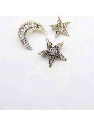 Royaleks 3'lü Ay Yıldız Broş - Altın