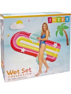 isiltikidsmoda Intex Gökkuşağı Desenli Bulutlu Yatak 175CM -58729 (Lisinya)