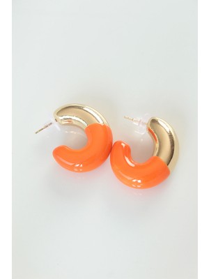 isiltikidsmoda Ccb Turuncu Gold Çift Renk Küpe - Lisinya