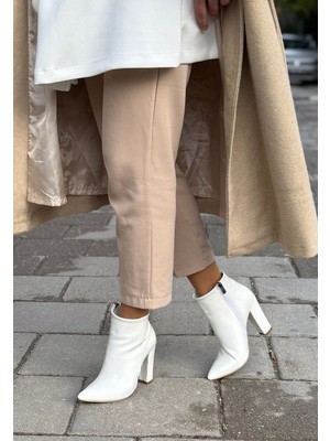 isiltikidsmoda Loora Beyaz Rugan Desenli Topuklu Bot - Lisinya