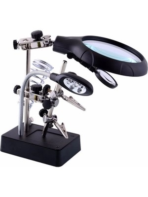 isiltikidsmoda Masa Üstü Mandallı ,2.5X90MM, 7.5X34MM Mercekli ,adaptörlu Işıklı Büyüteç - Lisinya