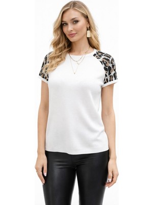 Lavella Kadın Triko Kısa Kol Bluz 12861 BGL-ST05307